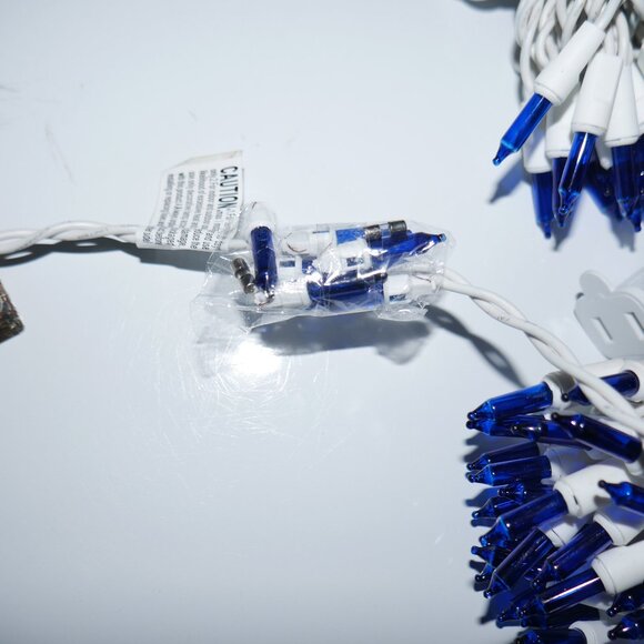 3 Sets x 300 Count High Density Blue Icicle Lights White Wire 10 Ft Steady Lit - Picture 7 of 7